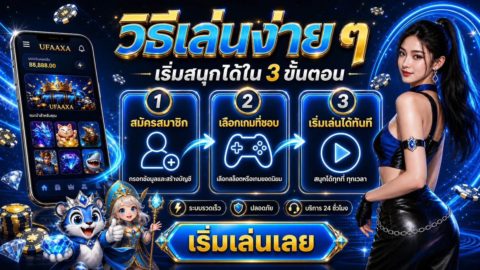 คู่มือสามขั้นตอนใช้งาน UFAAXA บนโทรศัพท์มือถือ